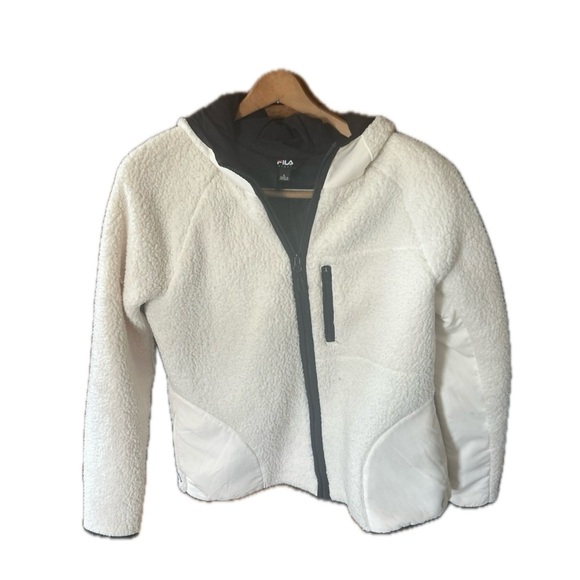 Fila White and Black Fleece Jacket - Picture 1 of 3